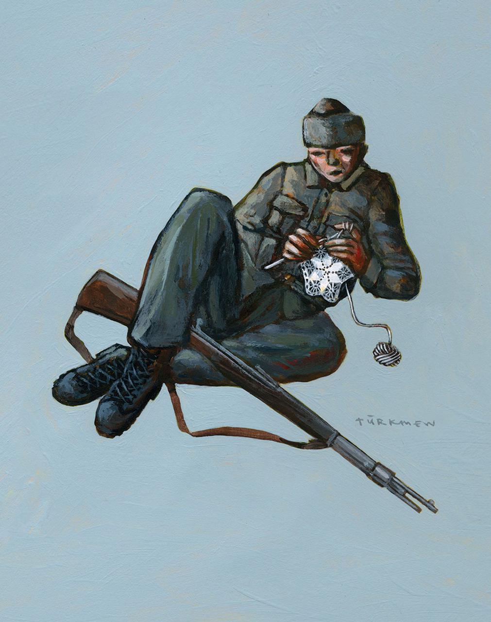 Asker Baba / Kağıt üzerine akrilik boya / 23x30 cm