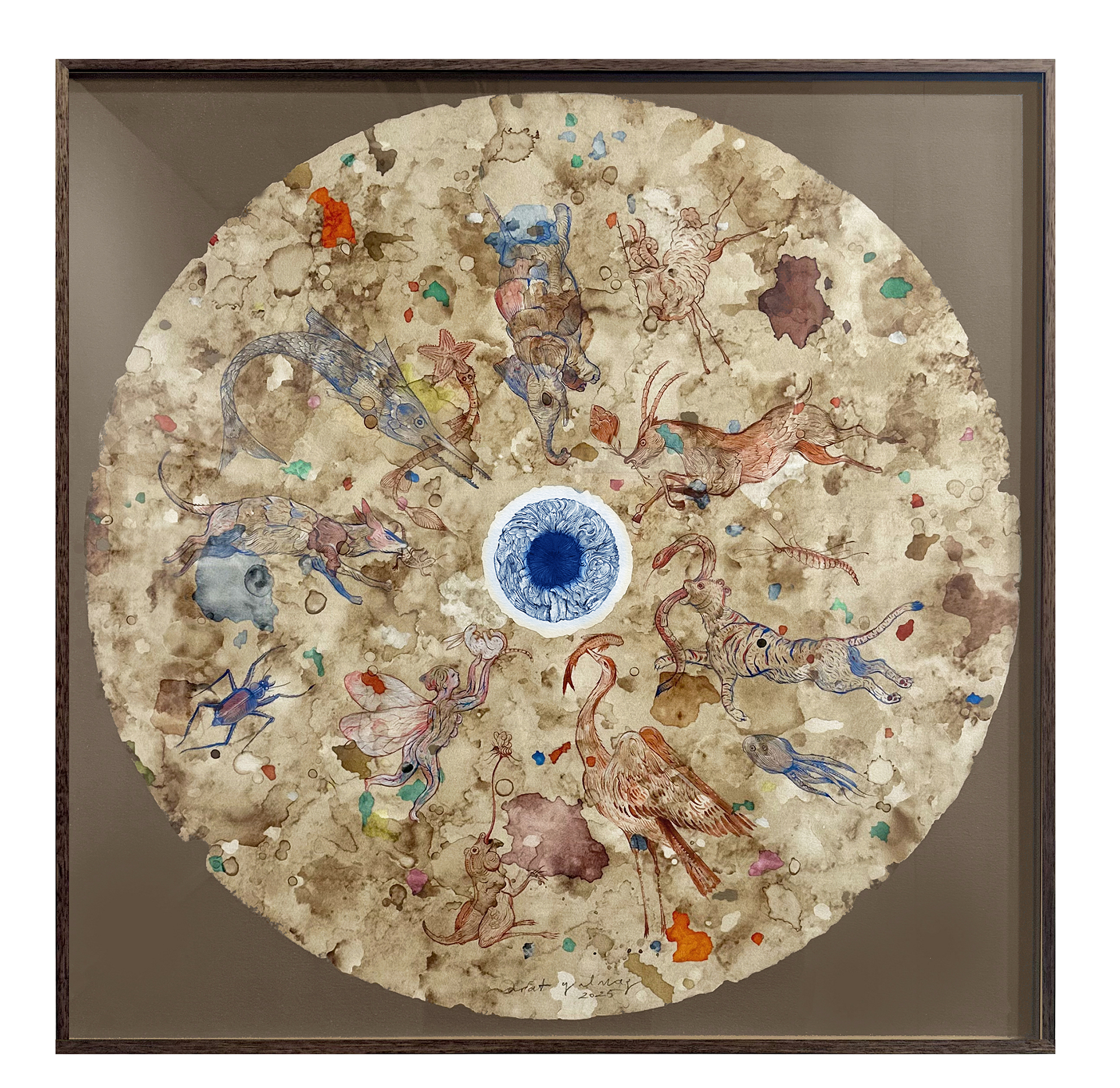 Prenature Serisi 'Biat' / Kağıt Üzerine Sulu Boya / 79x79 cm / 2024